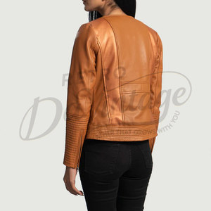 Premium Women Dark Green <b>Suede</b> Leather <b>Jacket</b> Slim Fit Soft Goat <b>Suede</b> Moto <b>Jacket</b> Elegant Collarless Casual Outerwear - Product Image 5