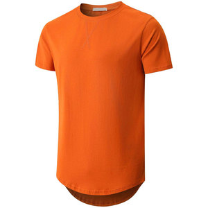 T-shirt décontracté pour homme, vert olive uni, tricoté, à manches courtes, col rond, coupe classique, longueur longue, mode oversize, épais et lourd - Product Image 4