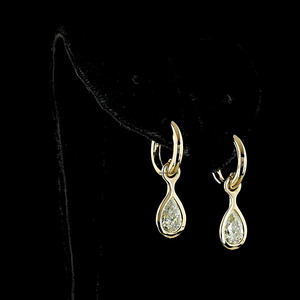 Boucles d'oreilles pendantes en or 10K 14K 18K et argent 925 935 avec diamant de laboratoire taille poire serti clos, cadeau classique pour mariage et fiançailles, bijoux fins - Product Image 4