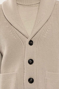 <b>Cardigan</b> Lapel <b>Long</b> Sleeve Knitted Sweater <b>Men's</b> Autumn Solid Color Button Closure Regular Fit Full Sleeve - Product Image 2
