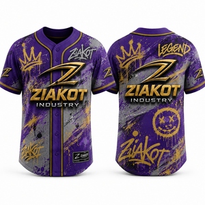 ZIAKOT Maillot de baseball pour homme, rouge, noir, blanc, sublimé, manches courtes, coupe régulière, vêtements de sport respirants pour homme - Product Image 4