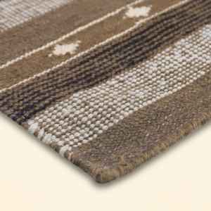 Tapis DECORDEC en laine marron moka, écologique, antidérapant, à tissage plat, motif diamant fait main, pour salon et intérieurs d'hôtels - Product Image 4