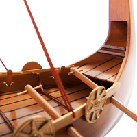 B028 - Modèle de navire viking Drakkar en bois peint à la main, décoration maritime historique, article cadeau personnalisé 64Lx16.5Wx50H cm