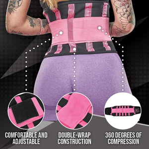 Pink Neoprene Waist Trainer for Women Weight Loss Sweat Belt Belly Shaper <b>Back</b> <b>Support</b> Lumbar Brace Trimmer Gym Protection - Product Image 4