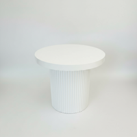 Table basse moderne ronde en bois d'hévéa, pied unique, marron clair, mobilier de maison de luxe durable avec garantie d'un an