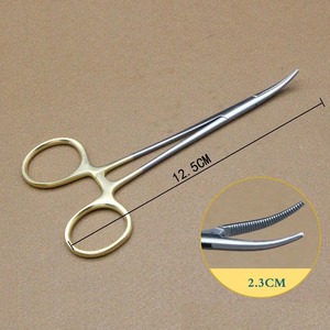 1pcs Manual Stainless Steel Hemostatic Pliers Surgical Forceps Needle <b>Holder</b> Elbow Straight Head - Product Image 6