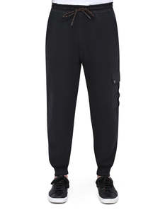 Pantalones Deportivos Hip Hop Negros con Textura, Bordado Personalizado, Peso Medio, Poliéster/Algodón, Estilo Vintage - Product Image 6