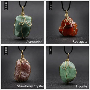 Ensemble de colliers en macramé avec cristaux bruts : Améthyste, Quartz Rose, Aventurine, Citrine, Fil doré, Bijoux de guérison bohèmes - Product Image 2