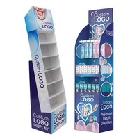 Support d'affichage rotatif pliable en carton moderne pour brosses à dents et produits d'hygiène bucco-dentaire, présentoir pour magasin de détail