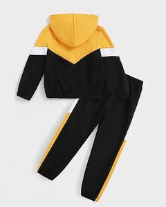 Breathable High Quality Customizable Acid Wash Streetwear Kids Track Suit 2-Piece Set Drawstring Closure <b>Polyester</b> Fabric for - Product Image 2