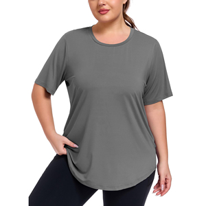 T-shirt de sport Relax Fit pour femme, tissu doux, vêtements confortables, équipement d'entraînement pour femmes grandes tailles, vêtements d'entraînement confortables - Product Image 1