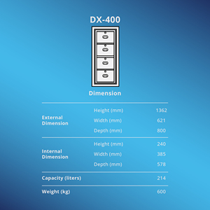 Coffre-fort de rangement pour documents robuste avec système de tiroirs multiples DX-400 - Product Image 2