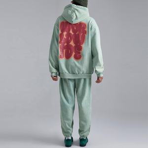 Sudadera con capucha para hombre de punto de contraste inverso personalizado de Terry francés de nuevo diseño, chándales reflectantes sueltos para hombre - Product Image 2