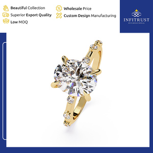 Anillos de Diamantes Solitarios de Plata de Ley 925 Hechos a Mano con Certificación GIA, Estilo Clásico, Claridad VVS Excelente, los Más Vendidos - Product Image 3