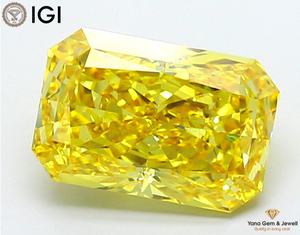 เพชรสีเหลืองสดใส ระดับความสะอาด VS1 ผลิตด้วยวิธี CVD น้ำหนัก 4.00 กะรัต พร้อมใบรับรอง IGI ทรงรัศมี เหมาะสำหรับแหวนแต่งงาน - Product Image 1