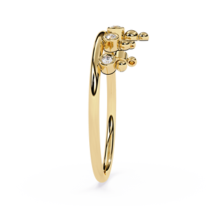 แหวนเพชรทรงกลมแบบซ้อนได้สำหรับผู้หญิง ทองคำแท้ 14k เหมาะสำหรับเป็นของขวัญในโอกาสหมั้น วันครบรอบแต่งงาน - Product Image 3