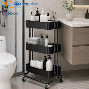 Carrito de Almacenamiento Rodante de Metal de 3 Niveles Hecho en Taiwán con Ruedas para Hogar, Oficina y Cocina - Product Image 4