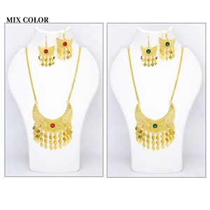 Alta calidad de lujo 24K 18K Color oro árabe Dubai chapado en oro conjuntos de joyas de lujo Dubai conjuntos de joyas de joyería para mujeres - Product Image 6
