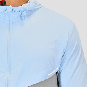Chaqueta ligera de poliéster para hombre, cortavientos, con capucha, de secado rápido, transpirable, con cremallera, para deportes al aire libre. - Product Image 5