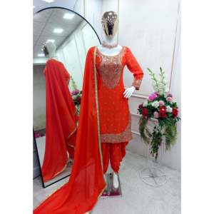 Dhoti dupatta เสื้อผ้าและอุปกรณ์เสริมของชาวมุสลิมแบบดั้งเดิมนักออกแบบ - Product Image 1