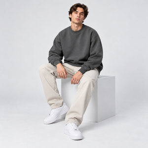 Sudadera de cuello redondo para hombre, de poliéster, para gimnasio, fabricante de ropa deportiva, marca privada, con cremallera lateral desgastada, sudaderas extragrandes - Product Image 6