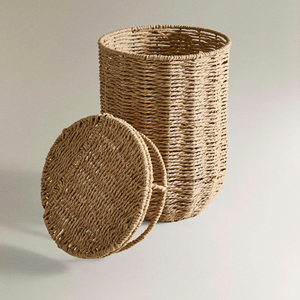Cesta redonda de papel para almacenamiento con tapa, fabricada en Vietnam, precio al por mayor, hermoso diseño, OEM, ODM, color. - Product Image 1