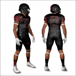 ชุดเครื่องแบบฟุตบอลอเมริกันโพลีเอสเตอร์100% เสื้อเจอร์ซีย์ปักพื้นสั้นระบายอากาศป้องกันรังสียูวีแห้งเร็ว - Product Image 6