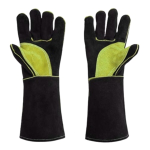 Premium Heavy Duty Industrial Smooth Cowhide Leather Safety Cuff Gloves <b>Fire</b> Heat Resistant Anti-Slip Welding Safe Hand - Product Image 3