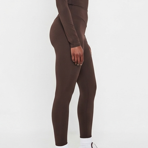 OEM Women's Super High Elastic Waist Solid <b>Leggings</b> for Tummy Control <b>Scrunch</b> Butt Skinny Four-Way Stretch Custom Logo - Product Image 5