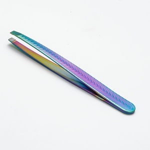 Pinzas de Cejas de Acero Inoxidable de Alta Precisión, Punta Puntiaguda Inclinada de 9.7cm, Estilo Moderno y Duradero para el Vello Facial - Product Image 3