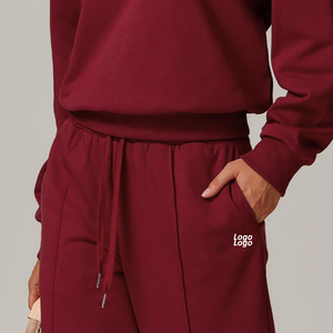 Pantalones Deportivos Holgados y Elegantes de Algodón y Felpa, con Logotipo Personalizado, Lisos, de Corte Recto, para Mujer - Product Image 5