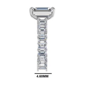 แหวนหมั้นเพชรโมอิสซาไนต์ VVS 4.50 กะรัต ทรงเอเมอรัลด์ เงินแท้ 925 ชุบทอง 14K/18K เครื่องประดับหรูหรา ของขวัญสำหรับงานปาร์ตี้ - Product Image 4