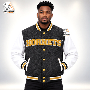 เสื้อแจ็คเก็ตวาร์ซิตี้ ASU Hornets สำหรับผู้ชาย ผ้าโพลีเอสเตอร์/คอตตอน สไตล์พรีปปี้ ทรงปกติสำหรับฤดูใบไม้ผลิ ปักตัวอักษรด้านหน้า ตกแต่งอย่างหรูหรา - Product Image 4