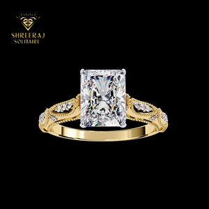 แหวนหมั้นเพชร Radiant Lab Grown Diamond น้ำหนัก 3.20 กะรัต แบบคลาสสิควินเทจ พร้อมใบรับรอง IGI ทองคำแท้ 14K 18K ขายส่ง - Product Image 3