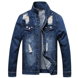 <b>Men</b> Winter <b>Jeans</b> <b>Jacket</b> Distressed Ripped 100% Cotton Breathable Distress <b>Jean</b> <b>Jacket</b> - Product Image 1