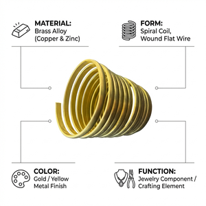 Brazaletes de metal enrollado de latón hechos a mano, brazalete espiral ajustable estilo bohemio, joyería étnica tribal para mujer - Product Image 6