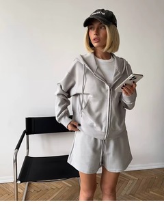 Women Outfits Short Tracksuit Long Sleeve Crop <b>Tops</b> & Shorts Sets Adult Short Crop <b>Tops</b> Hoodie Short Pant Set women's shorts - Product Image 3