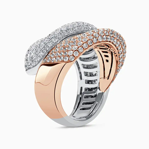 Krishnavii KR 224 18ct White Gold <b>Micro</b> Pave Bi-Colour Luxury <b>Dress</b> Ring with IGI Certified Diamonds Unisex - Product Image 3