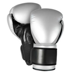 <b>Silver</b> Cotton+gel Non-Slip Goalkeeper Boxing <b>Gloves</b> with Black for Wrist Strap for Adults BST BST-HDF-416 - Product Image 1