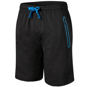 Pantalones Cortos Deportivos Negros para Hombre, de Secado Rápido, con Cordón Ajustable, Cintura Media, Tejido de Poliéster, Corte Casual con Detalles Naranjas - Product Image 5