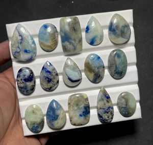 พลอยอัฟกานิเต้ธรรมชาติทรงหลังเบี้ย, พลอยอัฟกานิเต้สีน้ำเงินแท้, พลอยอัฟกานิเต้ขัดเงาสำหรับทำเครื่องประดับ, พลอยขายส่ง - Product Image 1