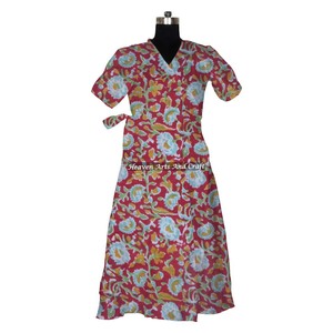 Custom Logo Luxury Women Hand Block Printed Cotton Bathrobes At Competitive Price - Product Image 2