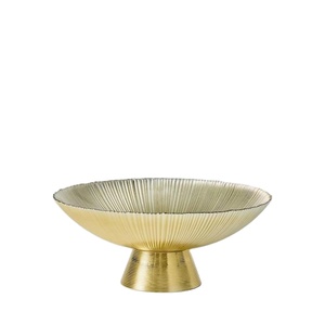Tazones de Lujo de Estilo Nórdico Moderno, Tazón Redondo Grande Curvo Dorado para Exhibición de Frutas, Plato para Chocolate, Galletas y Bocadillos, Gran Venta - Product Image 1
