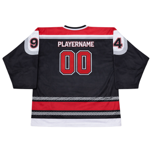 Custom Black Red Sublimation Ice Hockey Jersey Teamname Pro Hockey Uniform Breathable Mens Athletic Hockey Shirt <b>Elite</b> Game Gear - Product Image 2