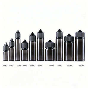 ขวด PET สีดำทึบแบบมีฝาปิด ขนาด 10 มล.-120 มล. รุ่น UNICORN OPAQUE BLACK BOTTLES TOP NEW ขวดพลาสติกในบรรจุภัณฑ์พลาสติก - Product Image 3