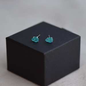 ต่างหูพลอยพาราอิบาทัวร์มาลีนสีน้ำเงินทรงหยดน้ำ ต่างหูเงินสำหรับผู้หญิง ของขวัญวันเกิด - Product Image 3