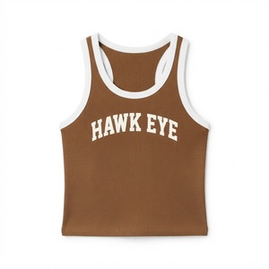 HAWK EYE SPORTS Top de Yoga Corto de Punto para Mujer, Sensación de Segunda Piel, Color Sólido, Espalda Recortada, Transpirable, Poliéster/Algodón, Fitness - Product Image 3