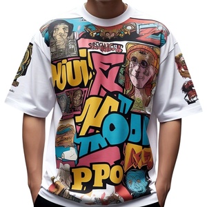 Alta calidad Drop Shoulder Dtg Streetwear Heavyweight 100% algodón Vintage Graphic 100% algodón camiseta para hombres ajuste suelto - Product Image 1