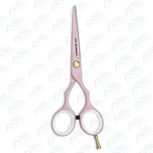 Fancy Light Pink Barber Hair Cutting Scissors Professional Beauty Salon Shears with <b>Removable</b> Finger Rest Stylish and Sharp - Product Image 3