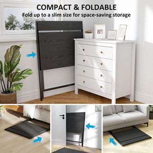 32\" Foldable Black <b>Computer</b> Desk with Monitor Shelf Easy Assembly <b>for</b> Small Spaces-Home Office Study and Laptop <b>Table</b> - Product Image 4